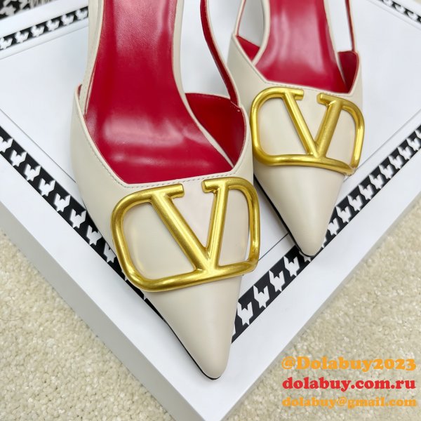 Valentino 1:1 Mirror Slingback Garavani Vlogo Pumps Fake Shoes