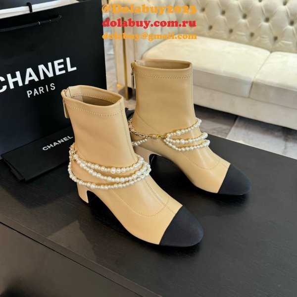 Top Quality Chanel Short Lambskin Boots