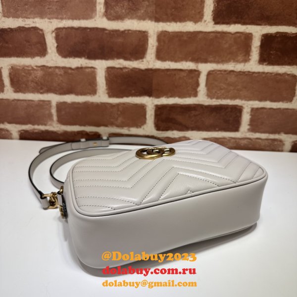 Light Grey Designer 447632 Copy GG Marmont Small Matelassé Shoulder Bag