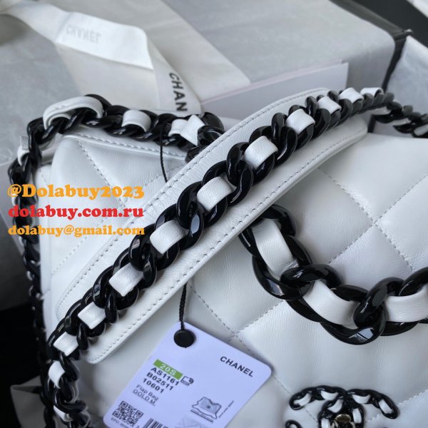 Best Replica Lambskin Gold-Tone AS1160 White/Black 19 Handbags Online Sale