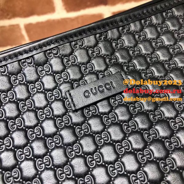 Replicas Gucci 449647 Luxury Leather Micro GG Guccissima