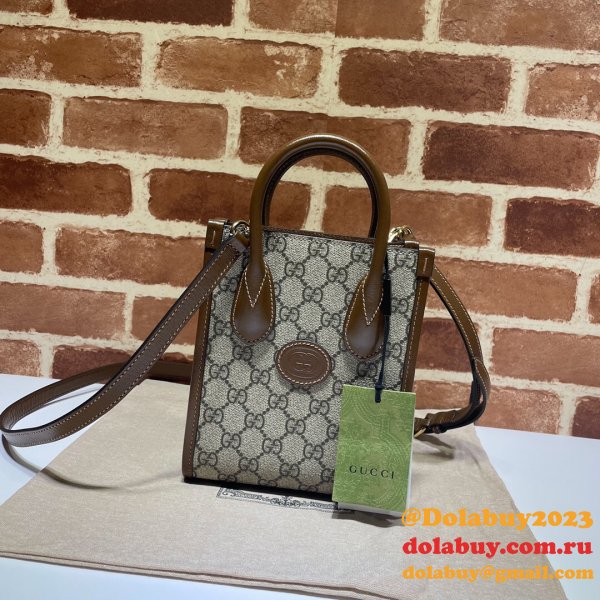 Shop Now Gucci Replica Mini tote bag with Interlocking G 671623 GG Supreme