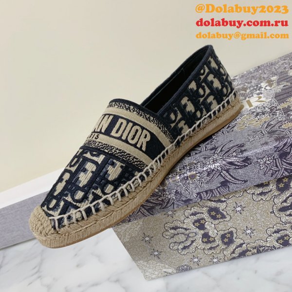 Dior Buy High Quality Monogram Embroidered Fisherman Replica Shoes