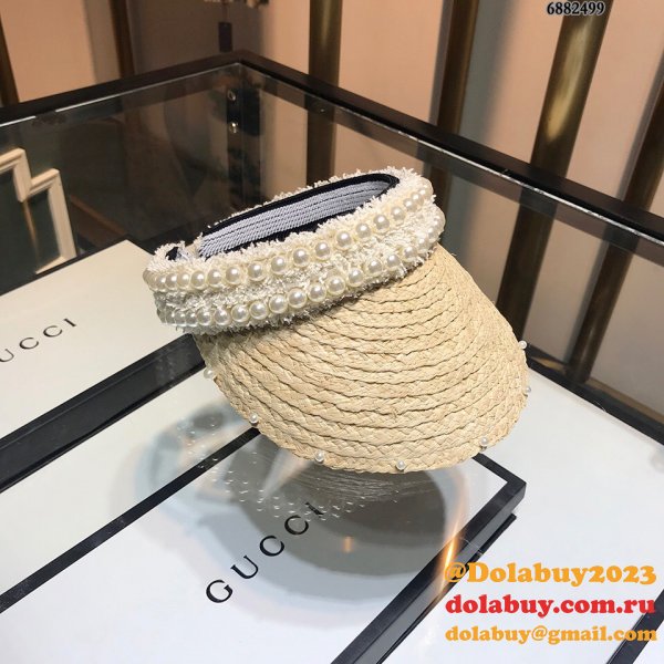 Best Christian Dior Natural raffia splicing sun Empty top hat