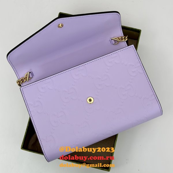 Gucci Copy GG Leather Chain Wallet 1:1 Mirror 781555 Bag