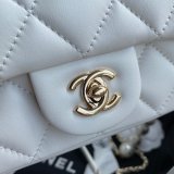 CC Replica Pearl CF Classic Flap 18cm Black/White Bags