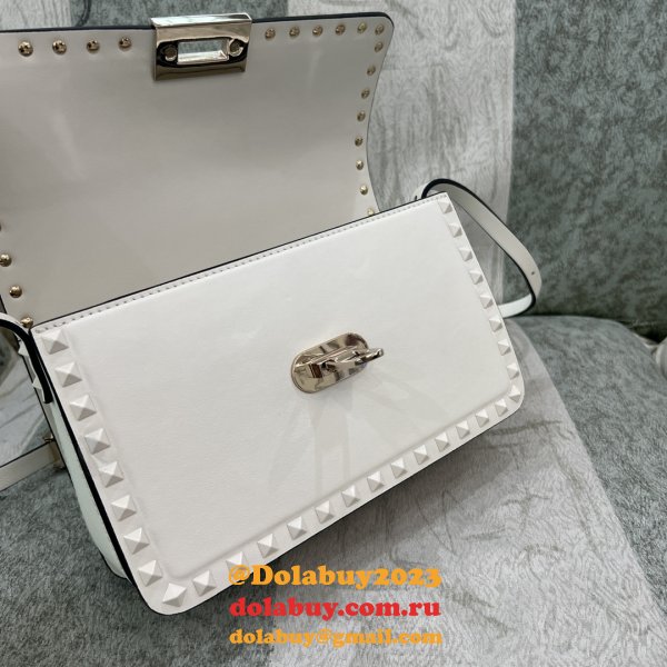 Luxury Valentino Garavani Rockstud Calf Large Bag