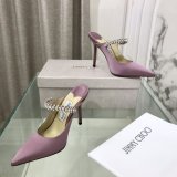 Bing 100 Embellished Satin High Heel Mules Fake Jimmy Choo Shoes