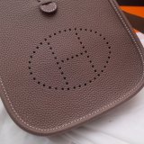 Hermes Mini Evelyne Handbags Replica Coffee