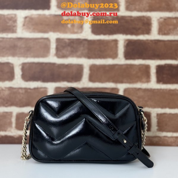 GG Marmont Gucci Duplicate Small Shoulder 802448 Black Bag