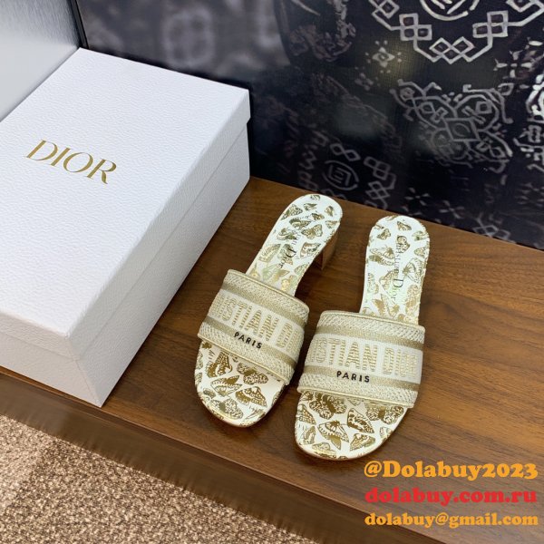 High Quality Dior Dway Heeled Slides Replica Shoes