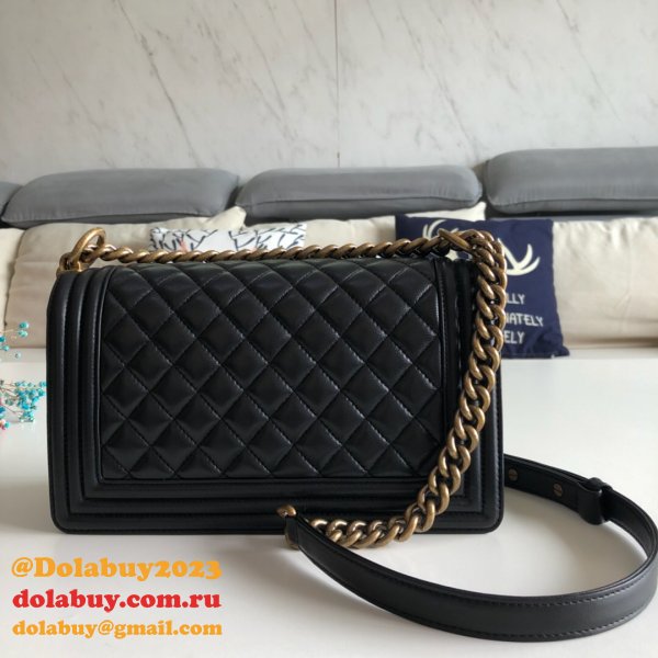 Fashion CC Le Boy Top Quality Black Bags lambskin 25cm