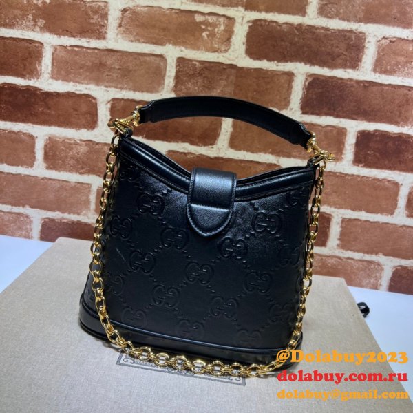 Top Quality 675788 Replicas Small GG shoulder black/white bag