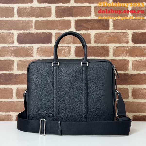 Gucci Copy Business Mens Medium Briefcase Web Black 816757 Bag