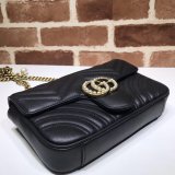 Gucci High Quality Pearly GG Marmont Flap Belt 476809 Bag Matelasse Leather