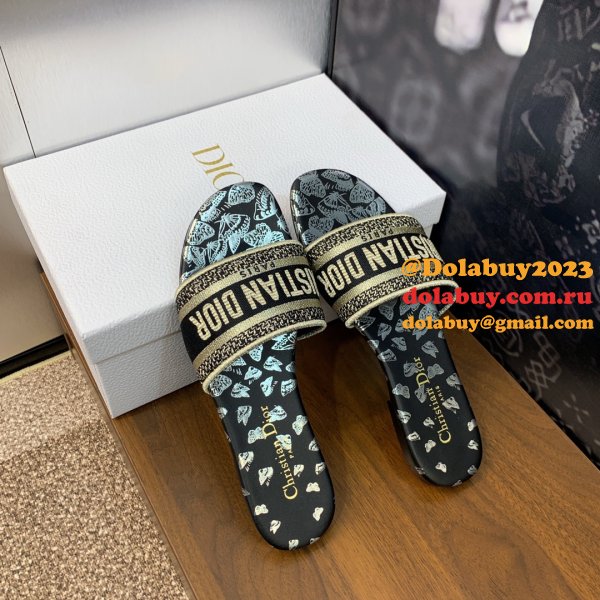 High Quality Dior Dway Heeled Slides Replica Shoes