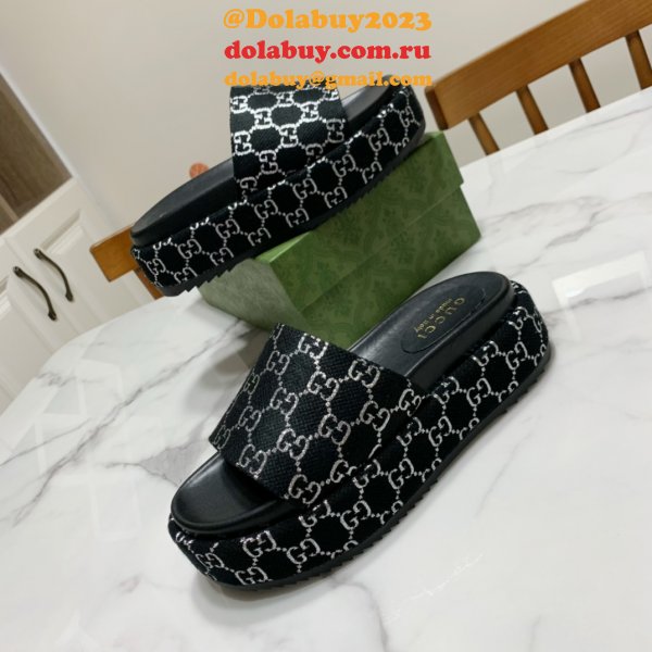 Canvas Slippers Replica Gucci Best High Quality Shoes