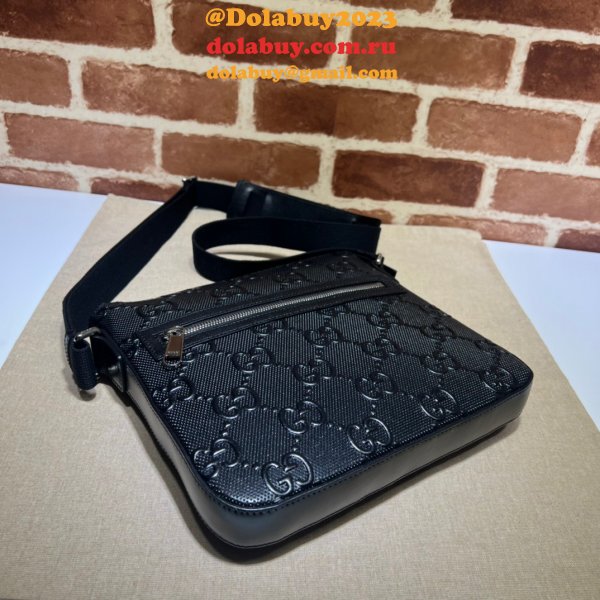 We Offer High-Quality Fake Black Gucci Signature Messenger 406410 Bag