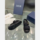 Top Quality Dior Ecru Fringed Cotton Canvas Dioract Sandal