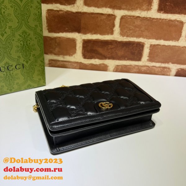 Gucci Our Replica Designer 723787 GG Matelassé Chain Wallet