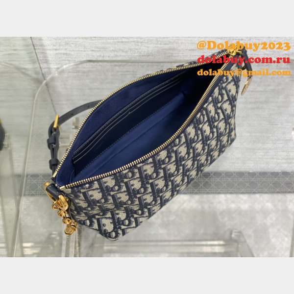 Diorstar Replicas Hobo Chain Blue Oblique Print Wholesale 3106 Bag