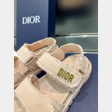 Top Quality Dior Ecru Fringed Cotton Canvas Dioract Sandal