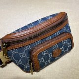 Sale Gucci Fake Belt bag with Interlocking G 682933 blue and ivory GG