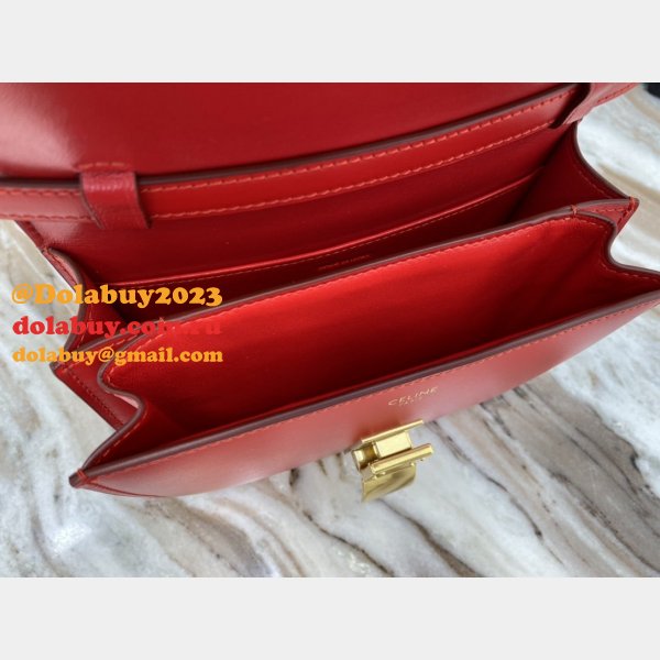 Celine Replicas Teen Classic Box Red Bag