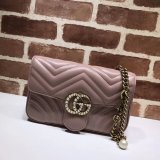 Gucci High Quality Pearly GG Marmont Flap Belt 476809 Bag Matelasse Leather