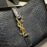 Replica Saint Laurent Shoulder Hobo crocodile-embossed shiny leather Black 657228 Handbags