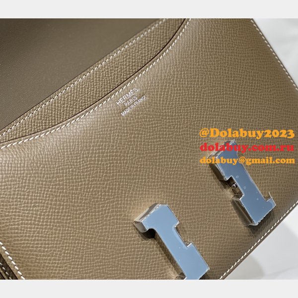 Hermes Constance Bag 18cm Epsom Leather Elephant grey