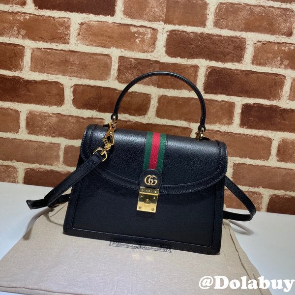 Gucci Black/Cream Ophidia small top handle Replica bag