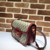 Gucci Replica GG Horsebit 1955 small shoulder 602204 red bag