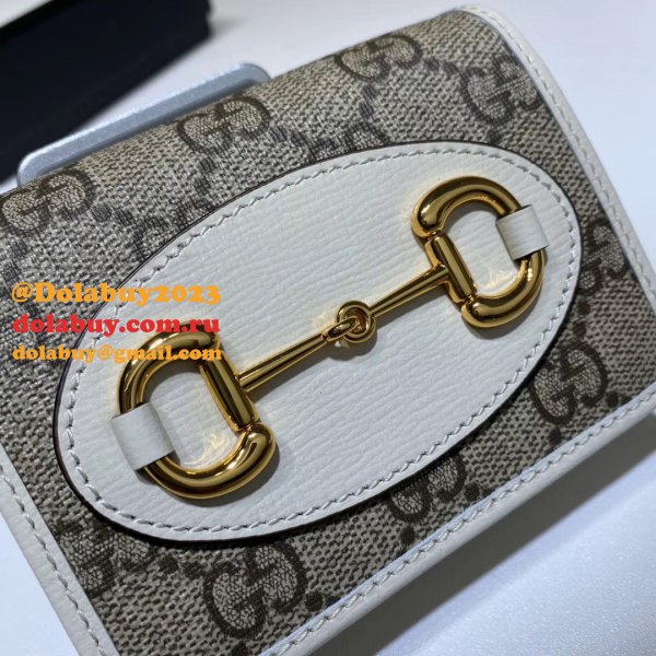 Top Quality Gucci Beige Fake 1955 Horsebit card case 621887 wallet