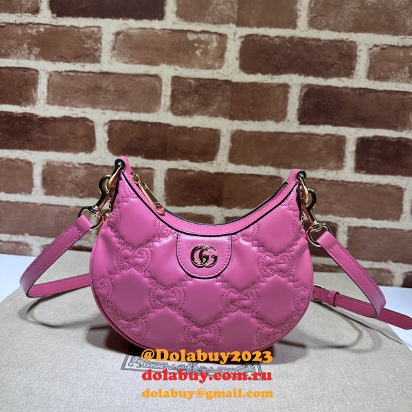 Gucci 1:1 Mirror 739736 GG Matelassé Designer Black/Pink Bag