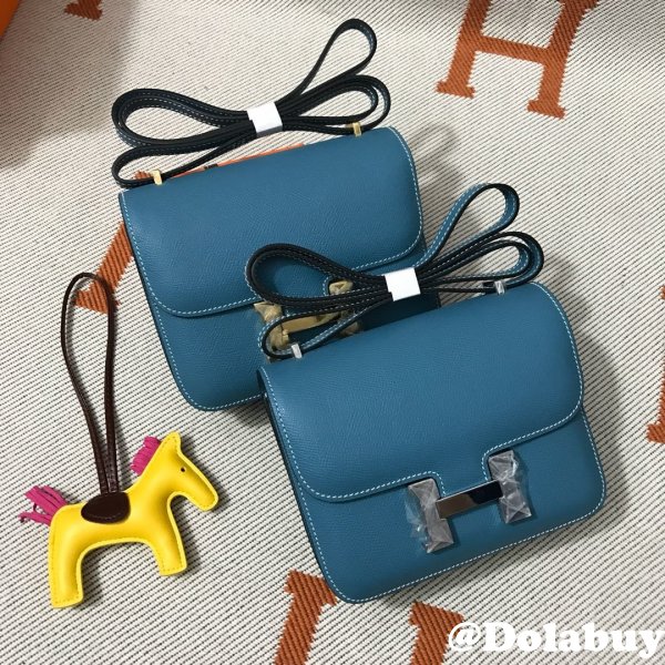 Hermes Constance Bag 18cm Epsom Leather Blue