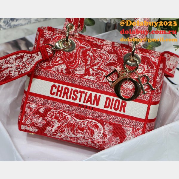 Lady Copy Christian Dior 24cm Red Bag UK for sale