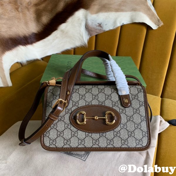 Replica Gucci Horsebit 1955 mini top handle Beige 645453 bag