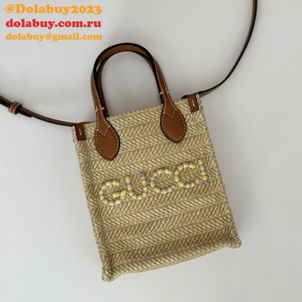 Gucci Fake Super Crossbody Straw-effect 780083 Top Bag