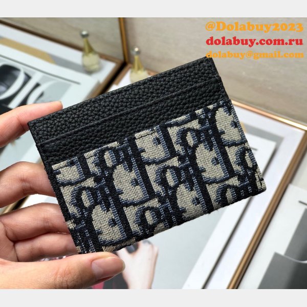 Replica Dior Oblique Jacquard Card Holder