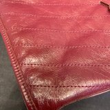 Replica YSL NIKI red shopping bag in crinkled vintage leather