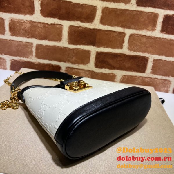 Top Quality 675788 Replicas Small GG shoulder black/white bag