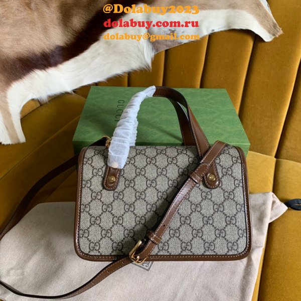 Replica Gucci Horsebit 1955 mini top handle Beige 645453 bag