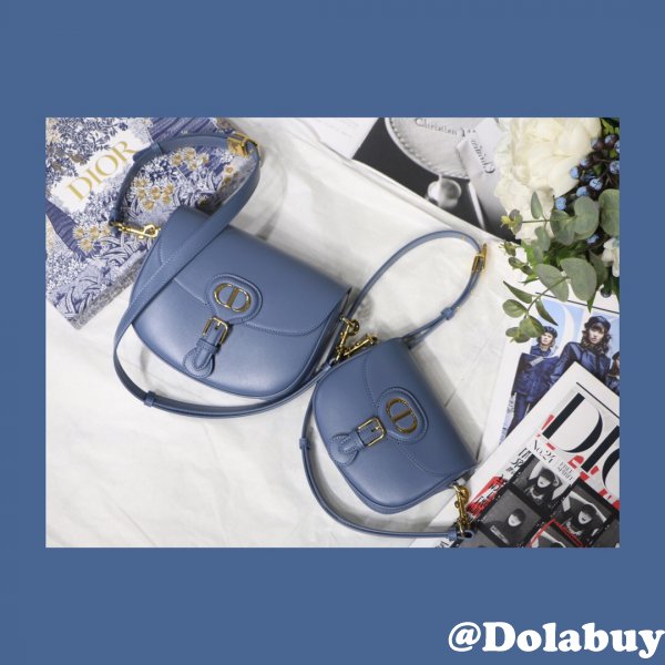 Replica High Quality Dior Bobby Bag Blue Box Calfskin