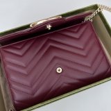 Gucci Fake GG Marmont Chain Wallets 474575 Red Bag