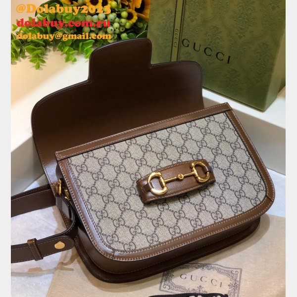 Gucci Replica GG Horsebit 1955 shoulder 602204 Brown bag