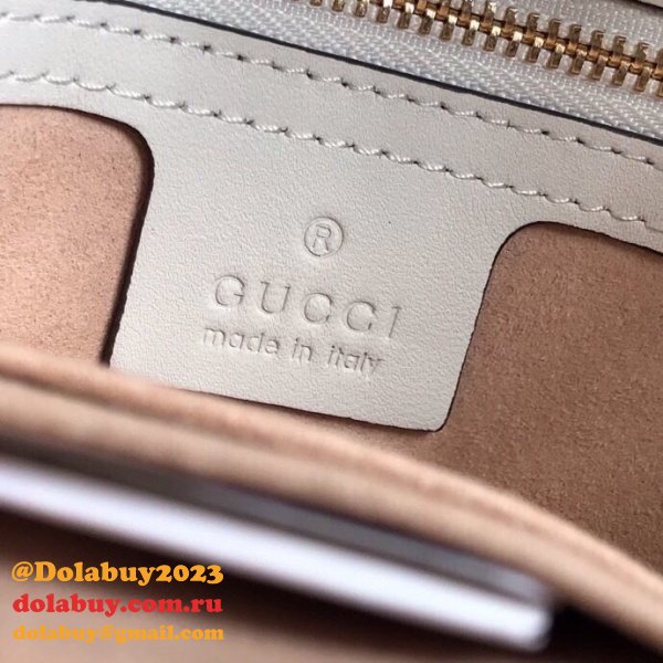 Best Gucci 479197 7 Star GG Supreme Canvas Padlock White Shoulder Bag