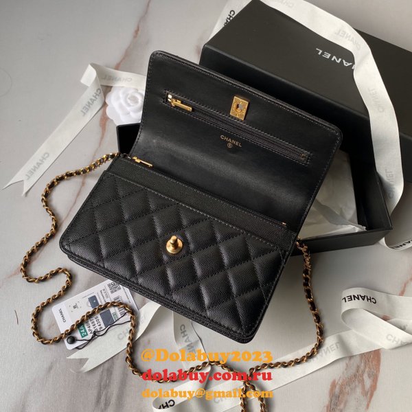 Best Top Wallet On Chain 1:1 Mirror AP4062 Black Replica Bag