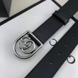 Top Quality Gucci Double G leather Replica belt black