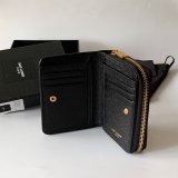 AAA+ Saint Laurent monogram compact zip around wallet black